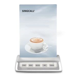 SINGCALL Calling System Waiter Call Button, White Call Pager with 5 Keys Entertainment Places Buttons APE150