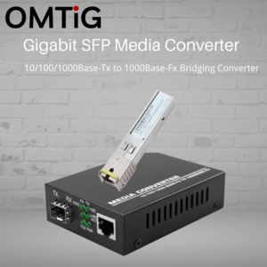 OMTiG 1pcs 1Gb SFP Fiber To RJ45 Fiber Optic Media Converter 1000Mbps SFP Fiber Switch With SFP Module Free Shipping