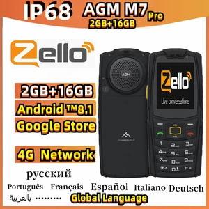BigGift Global Language Rugged Phone AGM M7 2G+16G Zello PTT Android Phone Waterproof Touch Screen Mobile Phone 2500mAh Feature