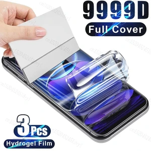 3PCS Hydrogel Film For Xiaomi Poco M6 Pro Redmi 12 Screen Protector Film