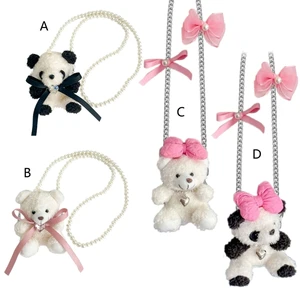 Bowknot Panda Design Mobile Phone Crossbody Chain Stand Back Clip Holder Detachable Lanyard Neck Strap for Drop Shipping