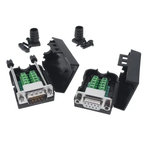 1Pc DB9 COM RS232 transfer-free Signals terminals Male Female connector D sub 9Pin