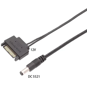 1Pc SATA Male To DC 5.5*2.1mm 12V power supply SATA to DC Cable 20cm