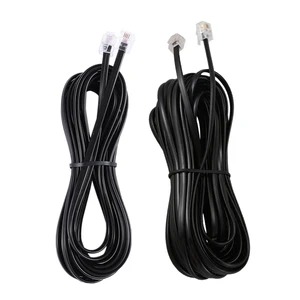 2Pcs RJ11 6P4C Telephone Cable Cord ADSL Modem - 5 Meters & 10 Meters