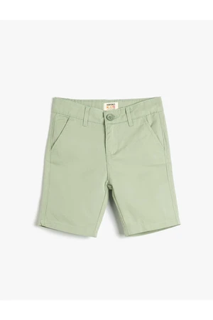 Koton Bermuda Shorts Basic Chino Pocket Cotton Cotton with Adjustable Elastic Waist.