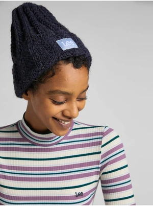 Dark blue women's winter hat with Lee wool - Women