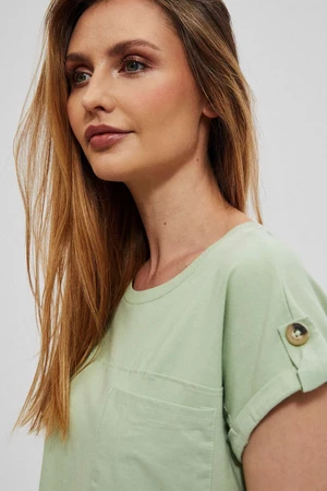 T-shirt with Moodo pocket - green