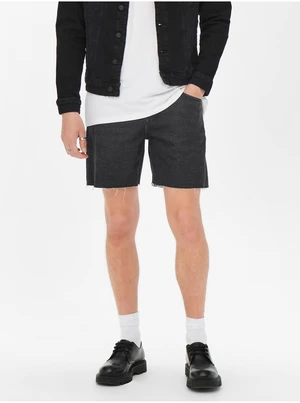 Black Denim Shorts ONLY & SONS Avi - Men