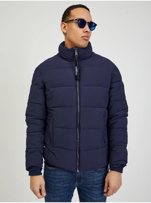 Dark blue Men's Quilted Winter Jacket Guess - Men