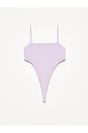 Dilvin 3782 Corduroy Bodysuit Lilac