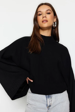 Trendyol Black Bat Sleeve Knitwear Sweater