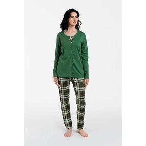 Women's pajamas Asama long sleeves, long legs - green/print