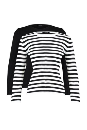 Trendyol čierno-viacfarebný dvojfarebný pletený sveter