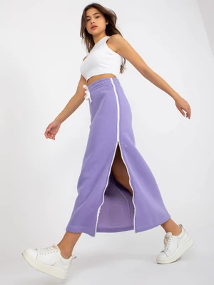 Light purple midi skirt with zipper