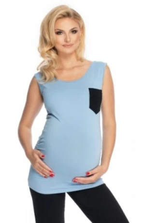 Be MaaMaa Těhotenské, kojící pyžamo 3/4 - modré, černé, vel. S/M, vel. L/XL