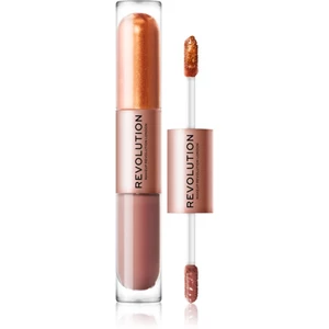 Makeup Revolution Double Up tekuté oční stíny 2 v 1 odstín Luminous Bronze 2x2,2 ml