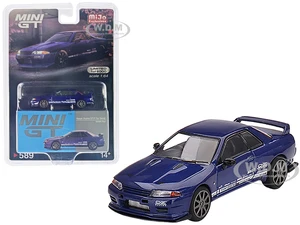 Nissan Skyline GT-R "Top Secret" VR32 RHD (Right Hand Drive) Blue Metallic Limited Edition to 6000 pieces Worldwide 1/64 Diecast Model Car by True Sc