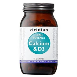 VIRIDIAN Nutrition High Potency Calcium & D3 90 kapslí