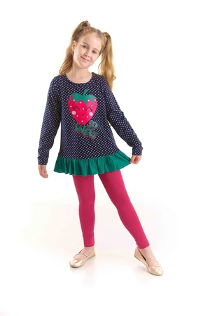 Denokids Cute Strawberry Girls Kids Tunic Leggings Set