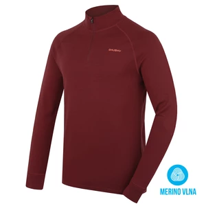 Husky Aron Zip M XXL, bordo Pánská merino mikina