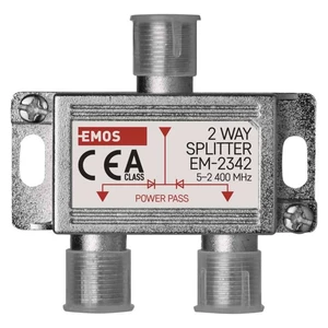 Anténny rozbočovač EMOS feritový EM2342 (TV + R) (2504500110) 
provedení: feritový
počet vstupů: 1
počet výstupů: 2
typ konektorů: F
frekvenční rozsah