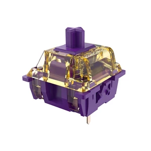 45Pcs DAREU Violet Gold V2 Mechanical Switch 3-Pin Transparent Cover Factory Pre-Lubed Tactile Switch for DIY Customized