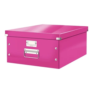 Ružová úložná škatuľa Leitz Universal, dĺžka 48 cm