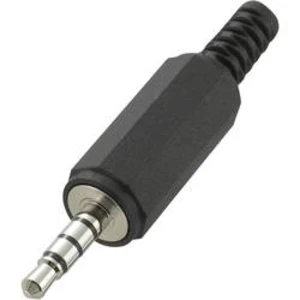 Jack konektor 3.5 mm TRU COMPONENTS 1282810 zástrčka, rovná, pólů 4, černá, 1 ks, stereo