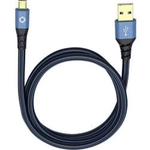 USB 2.0 kabel Oehlbach USB Plus Micro 9333, 3.00 m, modrá