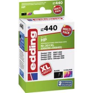 Ink set sada náplní do tiskárny Edding edding 440 EDD-440, kompatibilní, černá, azurová, purppurová, žlutá