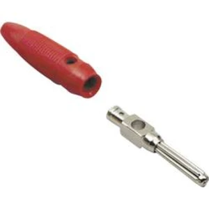 Banánkový konektor BKL Electronic 072180 - zástrčka, rovná, Ø pin: 4 mm, červená, 1 ks