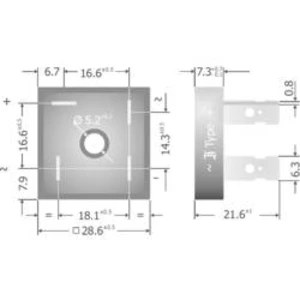Křemíkový můstkový usměrňovač Diotec KBPC3510FP, U(RRM) 1000 V, 35 A, Plast