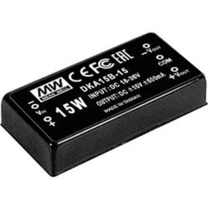 DC/DC měnič napětí do auta Mean Well DKA15C-05, 1500 mA, 15 W, Počet výstupů 2 x