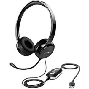 Headset k PC s USB, jack 3,5 mm stereo Mipow 071 na uši bílá