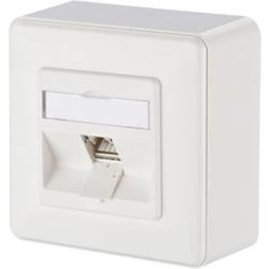Síťová zásuvka na omítku CAT 6A Metz Connect 130B12D10002-E, 130B12D10002-E, 1 port, čistě bílá