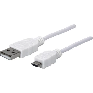 Manhattan #####USB-Kabel USB 2.0 #####USB-A Stecker, #####USB-Micro-B Stecker 1.80 m biela UL certifikácia