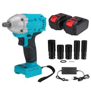 21V 520N.m Electric Cordless Impact Wrench 1/2" Brushless Driver Drill W/ 1/2pcs Battery & 5pcs Sockets Also Adapted To