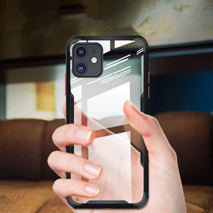 Bakeey for iPhone 12 Mini Case Bumpers with Lens Protector Transparent HD Clear Acrylic + TPU Frame Shockproof Protectiv