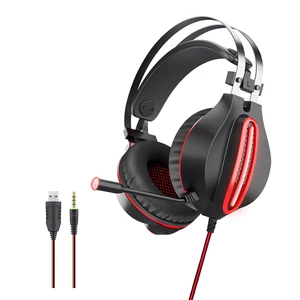 OVLENG GT62 Wired Gaming Headset 3.5mm Jack 50mm Bass Stereo Sound LED Light E-sport Headphone with Mic for PS3/4 Comput