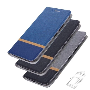 Bakeey Flip Stand Steel Layer Canvas Pattern PU Leather Full Protective Case For ASUS Zenfone Max(M1) / ZB555KL