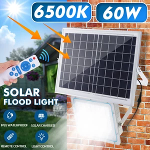 60W 70LED 2000LM Solar Powered Flood Light Remote Control Light Sensor Timing Outdoor Waterproof IP65