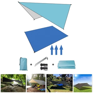 Outdoor Moisture-proof Tent Shelter 210D Oxford Fabric Ultralight Folding Awning Tarp Hammock Camping Travel Rain Sunsha
