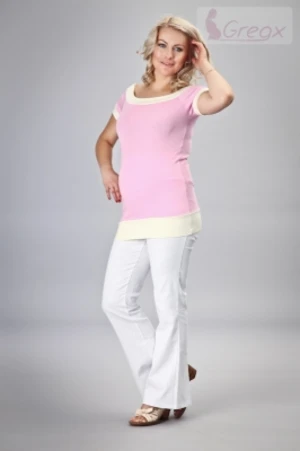 Gregx Elegantní těhotenské kalhoty JEANS - bílá, vel. S, vel.  S (36)
