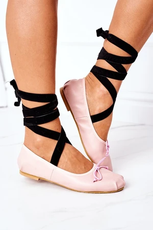 Lace-up ballerinas Lu Boo pink