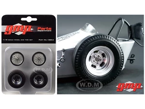 Wheels and Tires Set of 4 from "The Chizler V" Vintage Dragster 1/18 Model by GMP