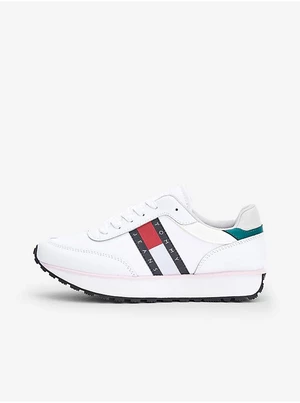 White Women's Sneakers with Leather Details Tommy Jeans - Women