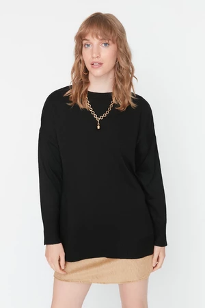 Trendyol Black Extra Wide Fit Základní pletený svetr