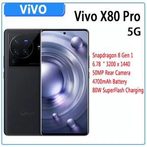 Original New VIVO X80 Pro 5G Cell Phone Dimensity9000/Snapdragon 8 Gen 1 6.78inch 2K 4700Mah 80W 50W Wireless Charge NFC 50MP