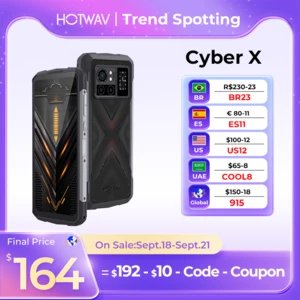 Global Version HOTWAV Cyber X Android Rugged Devices 6.78” FHD+ 90Hz 10200mAh 8GB 256GB 64M Camera 33W Fast Charge