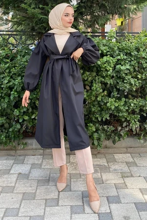 HAKKE Strapless Balloon Sleeve Trench Coat